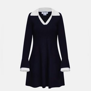 Urban Revivo Black and White Collar Knit Dress